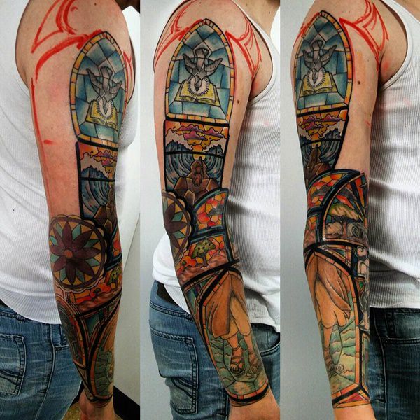 Stained glass tattoos design, idea 76