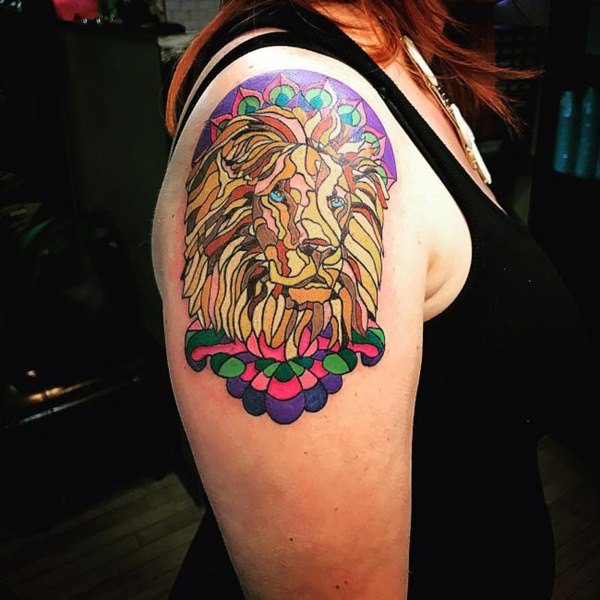Stained glass tattoos design, idea 2