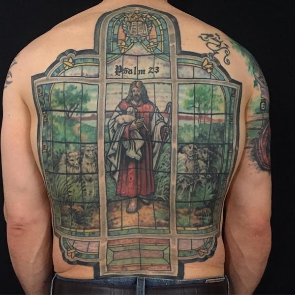 Stained glass tattoos design, idea 4