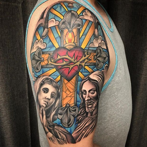 Stained glass tattoos design, idea 13