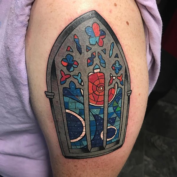 Stained glass tattoos design, idea 16