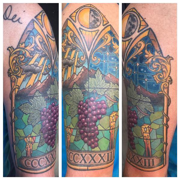Stained glass tattoos design, idea 18