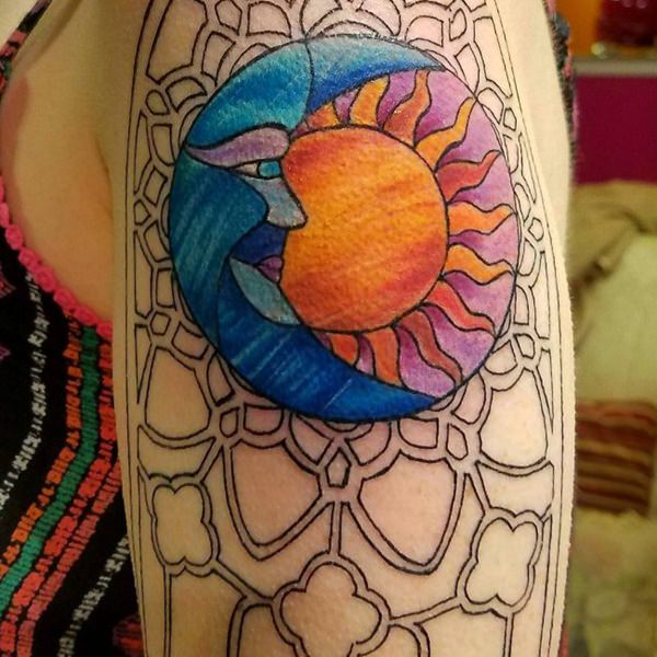 Stained glass tattoos design, idea 24