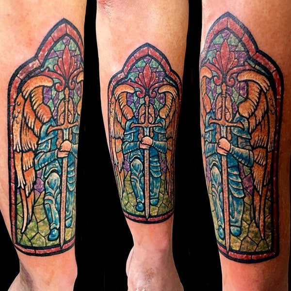 Stained glass tattoos design, idea 25