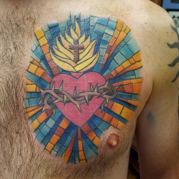Stained glass tattoos design, idea 26