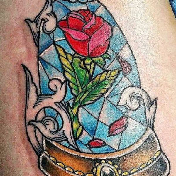 Stained glass tattoos design, idea 30