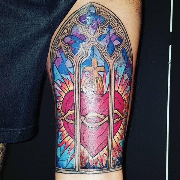 Stained glass tattoos design, idea 39