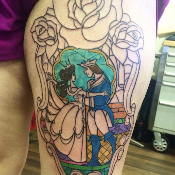 Stained glass tattoos design, idea 41