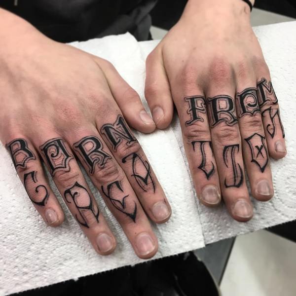 Knuckle tattoos design, idea 77