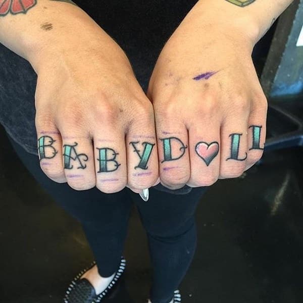 Knuckle tattoos design, idea 7