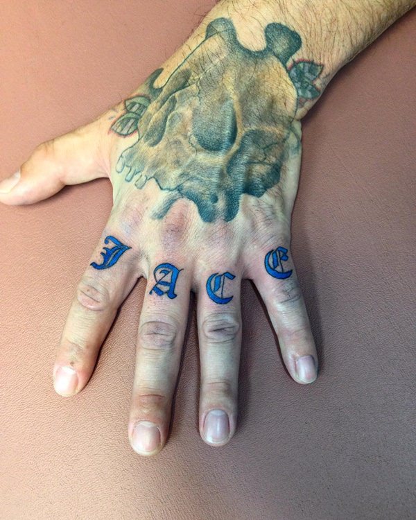 Knuckle tattoos design, idea 11