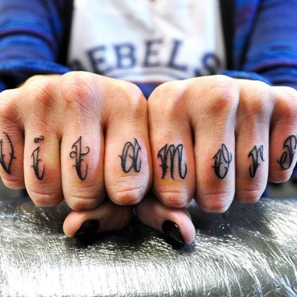 Knuckle tattoos design, idea 19
