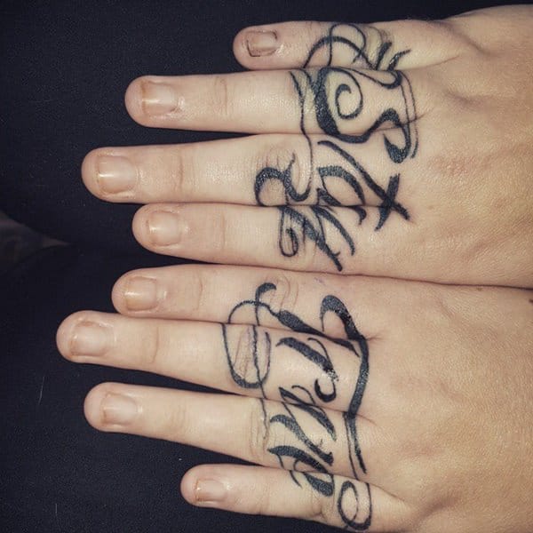 Knuckle tattoos design, idea 21