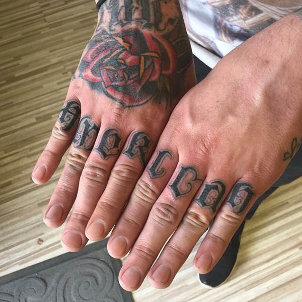 Knuckle tattoos design, idea 25