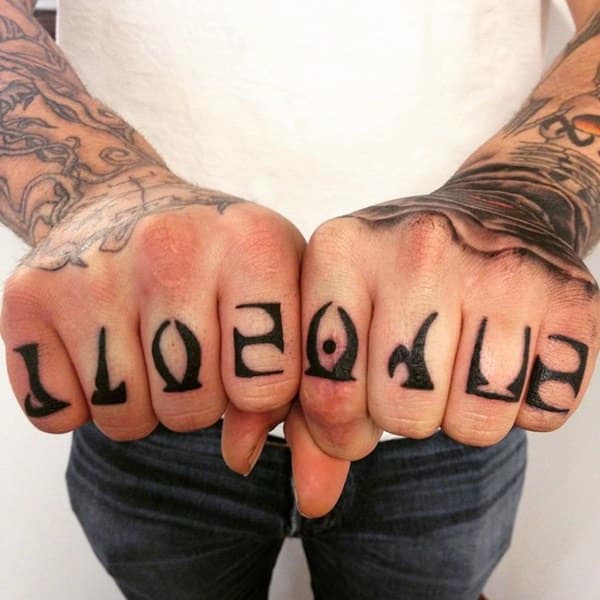 Knuckle tattoos design, idea 32