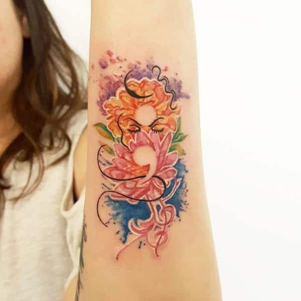 Semicolon tattoos design, idea 63