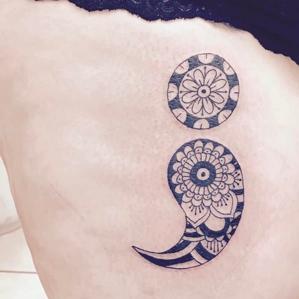 Semicolon tattoos design, idea 66