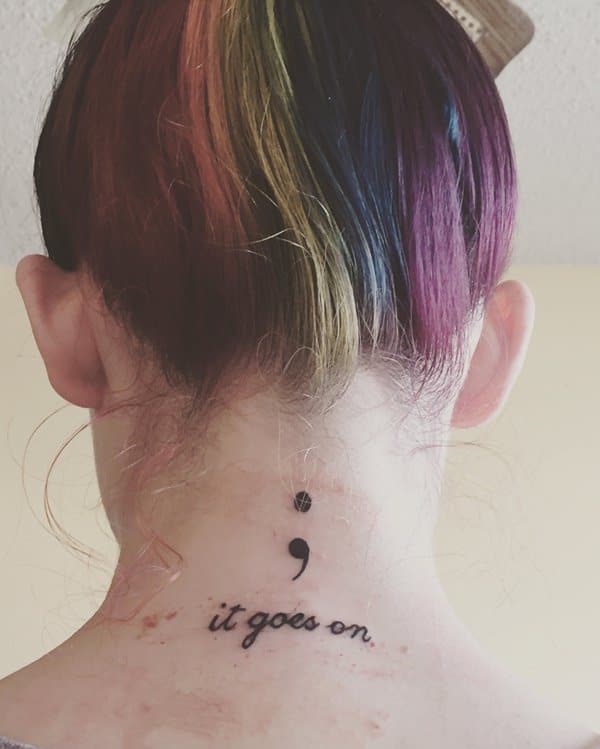 Semicolon tattoos design, idea 76
