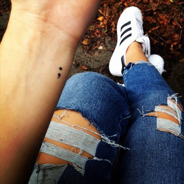 Semicolon tattoos design, idea 80