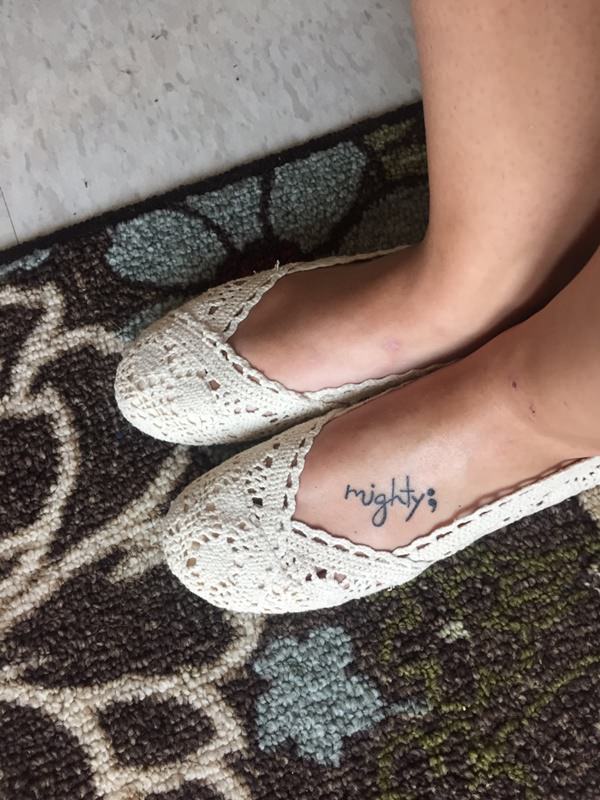 Semicolon tattoos design, idea 2