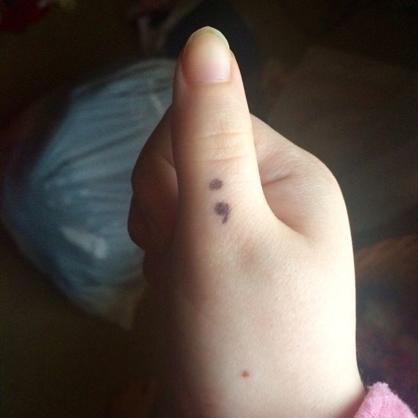 Semicolon tattoos design, idea 3