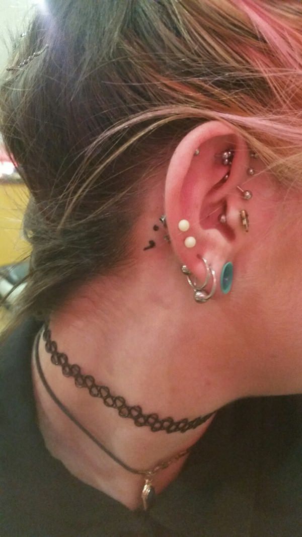 Semicolon tattoos design, idea 4