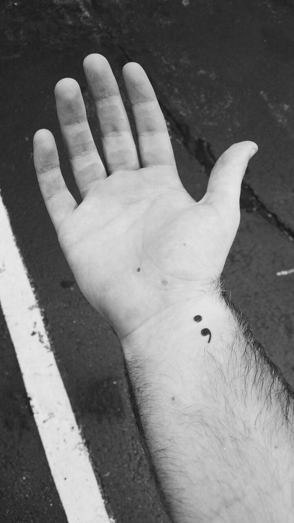 Semicolon tattoos design, idea 7