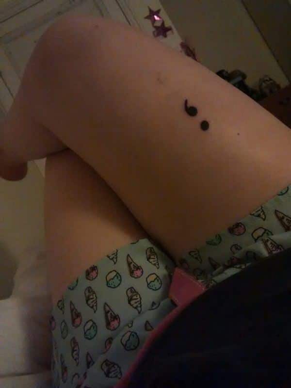 Semicolon tattoos design, idea 8