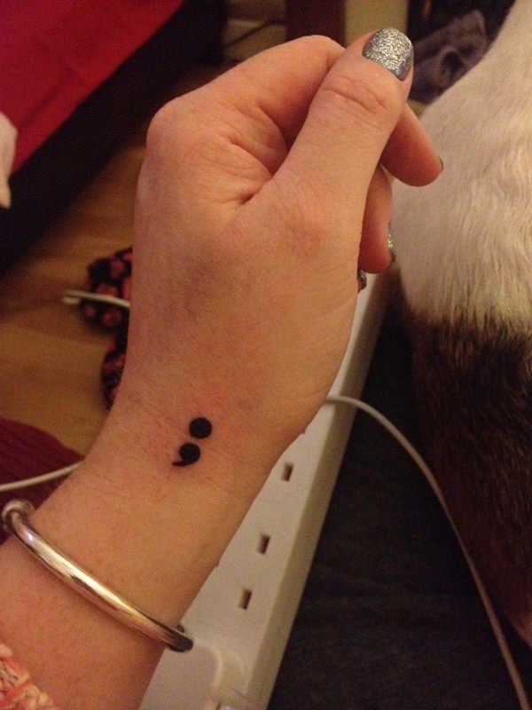 Semicolon tattoos design, idea 10