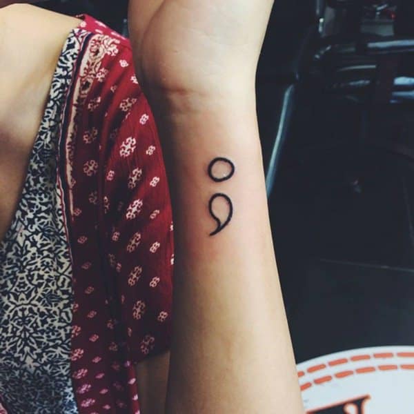 Semicolon tattoos design, idea 11