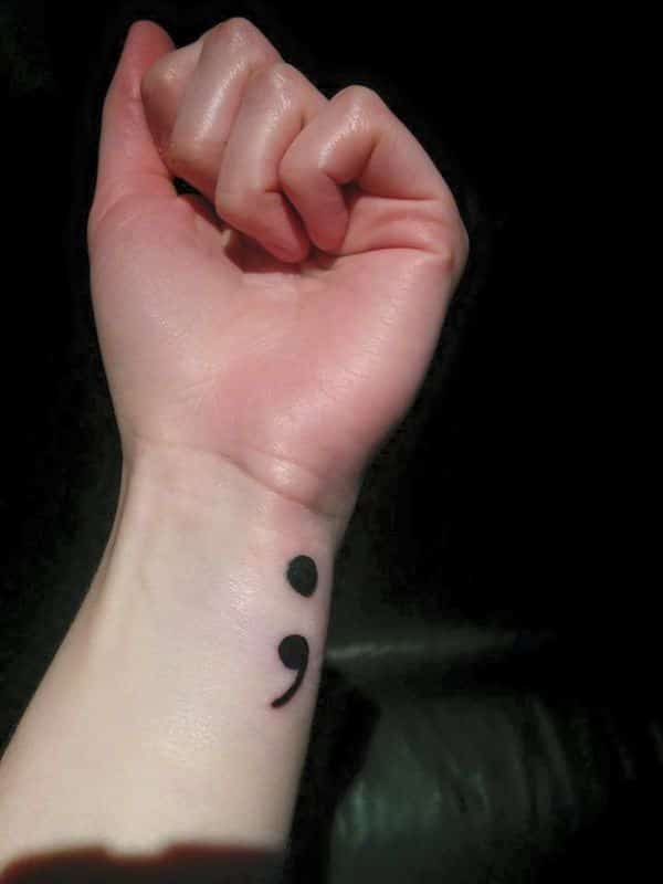 Semicolon tattoos design, idea 12