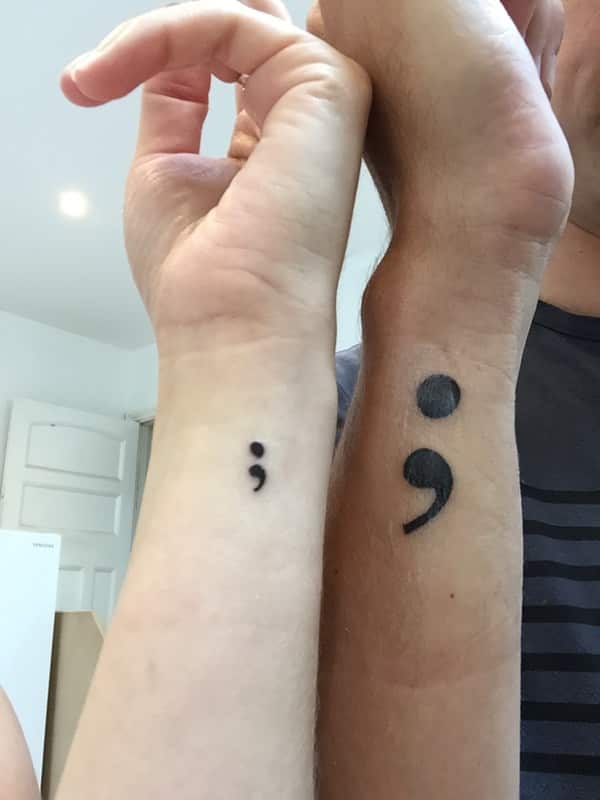 Semicolon tattoos design, idea 13