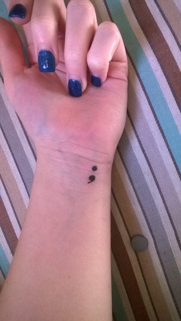 Semicolon tattoos design, idea 14