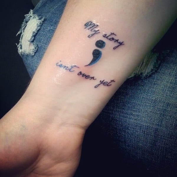 Semicolon tattoos design, idea 16
