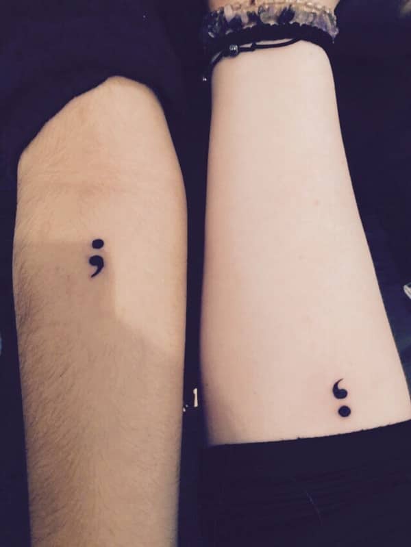 Semicolon tattoos design, idea 17