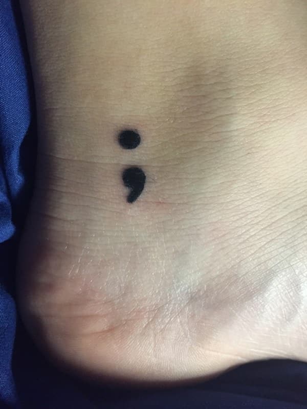 Semicolon tattoos design, idea 18
