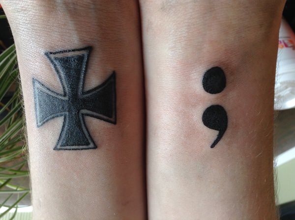 Semicolon tattoos design, idea 19