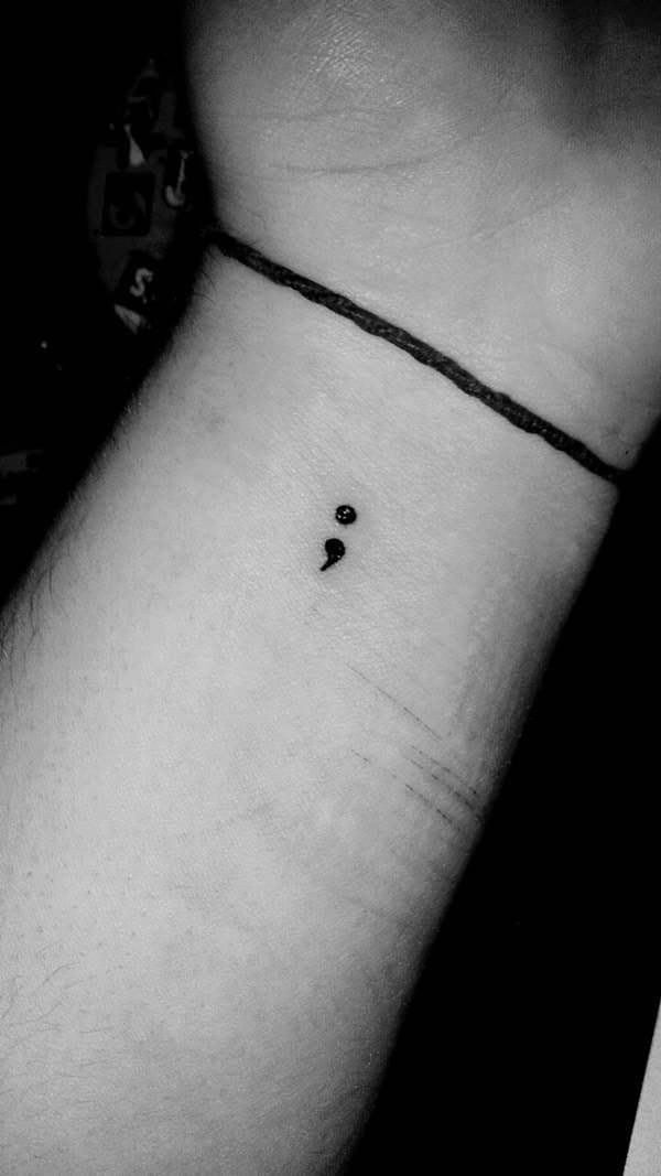 Semicolon tattoos design, idea 21