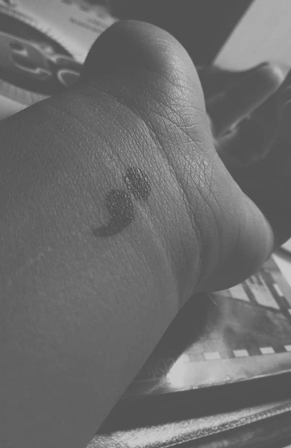 Semicolon tattoos design, idea 22