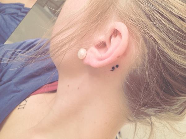 Semicolon tattoos design, idea 23