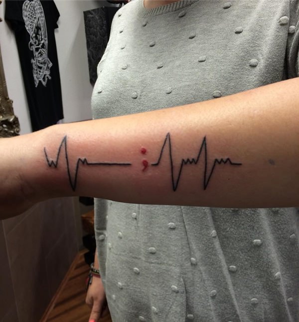 Semicolon tattoos design, idea 28
