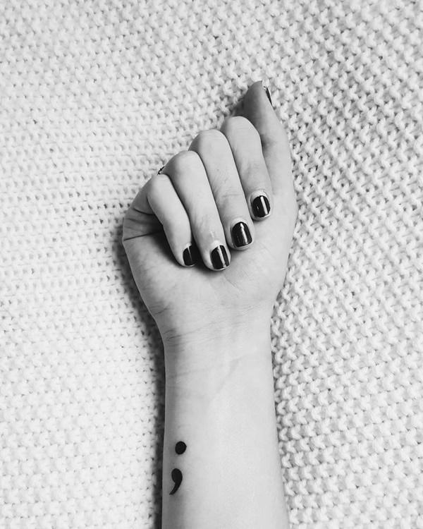 Semicolon tattoos design, idea 31