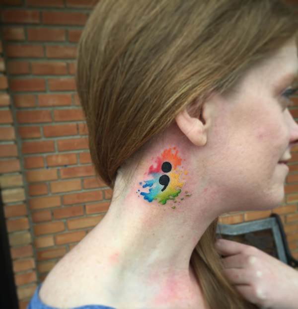 Semicolon tattoos design, idea 35