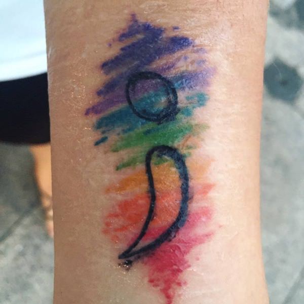 Semicolon tattoos design, idea 37