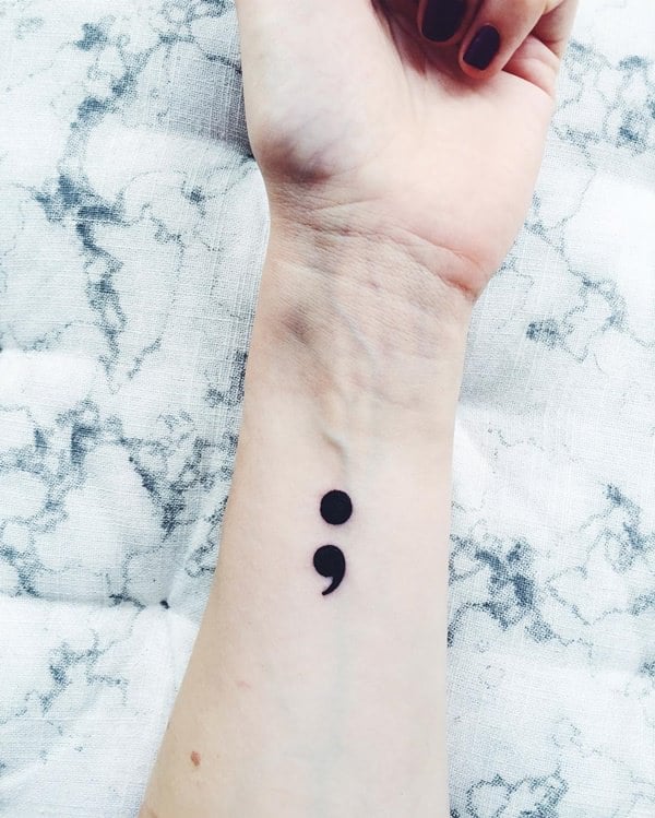Semicolon tattoos design, idea 38