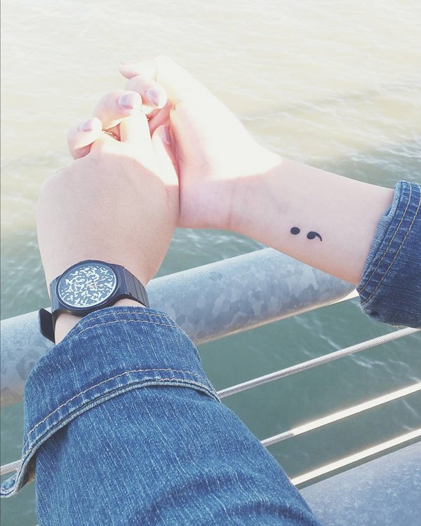 Semicolon tattoos design, idea 39
