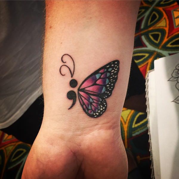 Semicolon tattoos design, idea 49