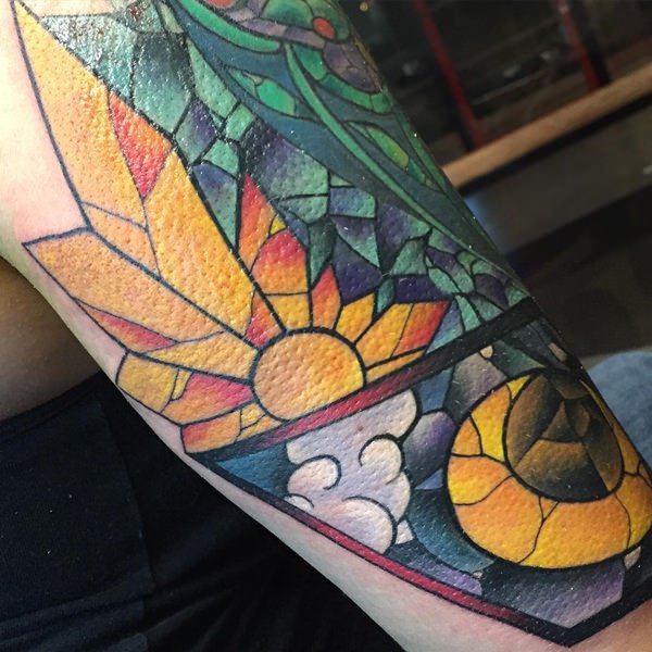 Stained glass tattoos design, idea 58