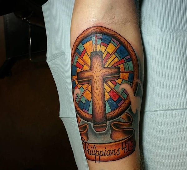 Stained glass tattoos design, idea 60