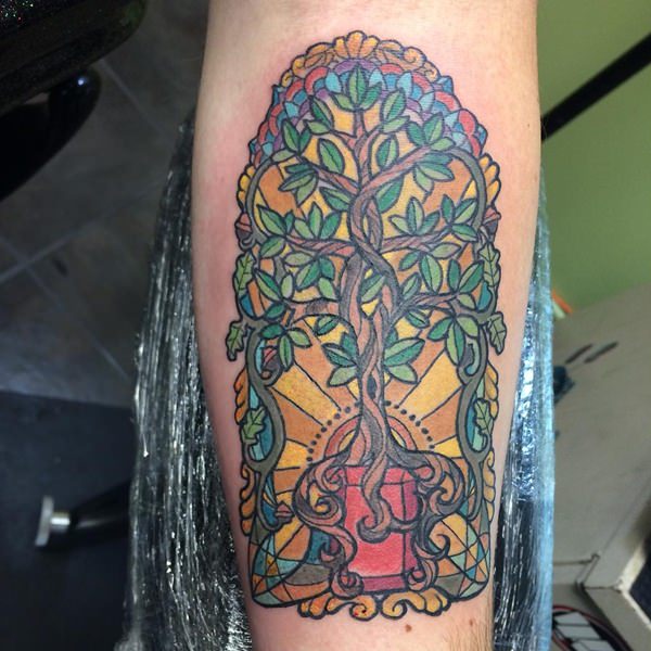 Stained glass tattoos design, idea 62
